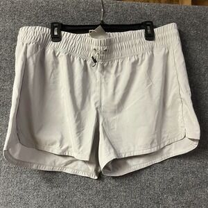 Adidas Aeroready Pacer Bungee Shorts Womens XL‎ Gray Logo Athletic Drawstring